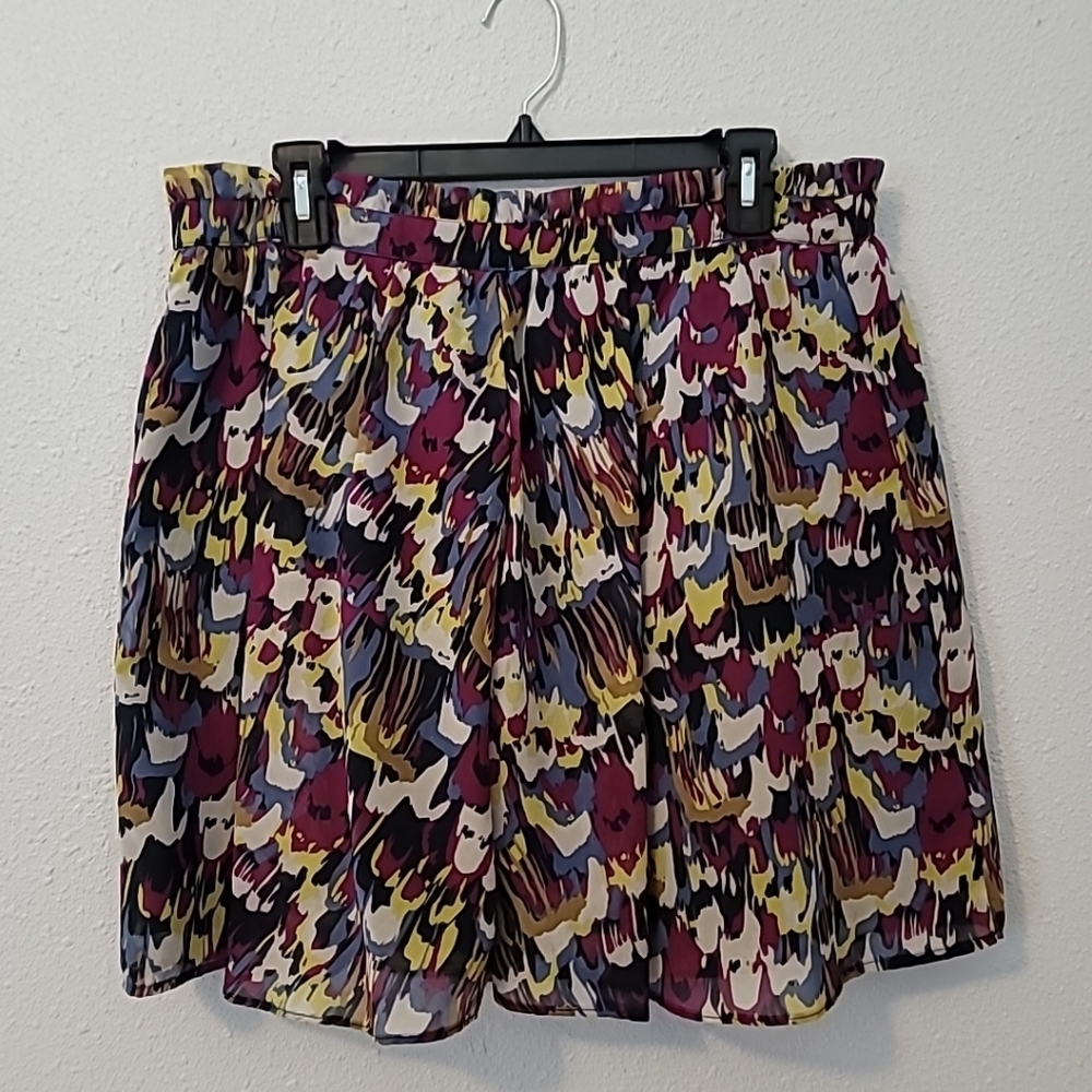 DALIA COLLECTION Lined Color Splash Skirt Size 8 32" W x 18" L